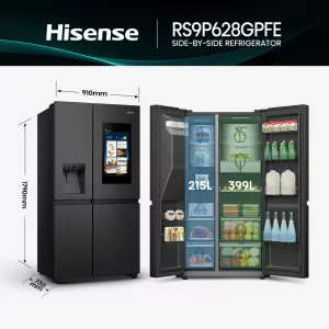 Kontrolsat - Frigorífico Americano Hisense RS9P628GPFE (614L - Classe E - Preto)