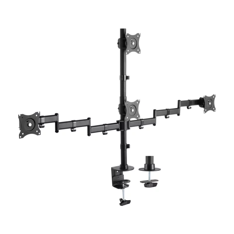 Kontrolsat - Suporte de Mesa Aisens - Giratório / Inclinável - 4 Monitores de 13 a 27 polegadas - Preto - DT27TSR-379 Kontrolsat - Suporte de Mesa Aisens - Giratório / Inclinável - 4 Monitores de 13 a 27 polegadas - Preto - DT27TSR-379