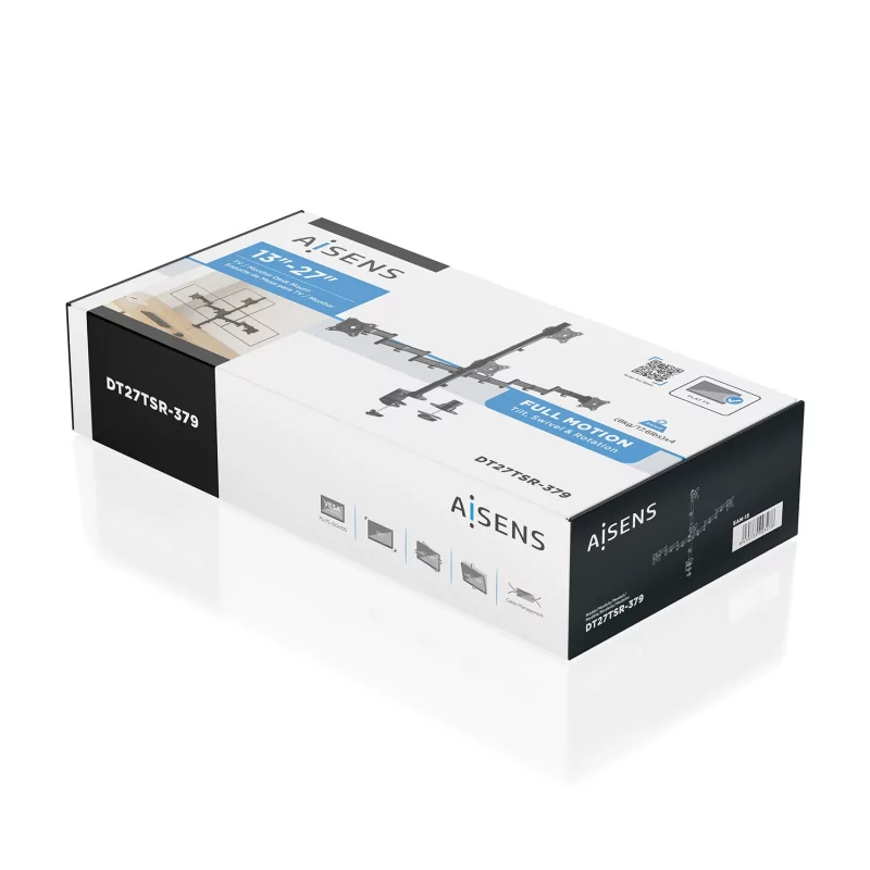 Kontrolsat - Suporte de Mesa Aisens - Giratório / Inclinável - 4 Monitores de 13 a 27 polegadas - Preto - DT27TSR-379