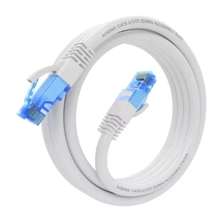 Kontrolsat - Cabo de Rede RJ45 Cat.6 UTP AWG26 Aisens A135-0821 – 2 m, Branco Kontrolsat - Cabo de Rede RJ45 Cat.6 UTP AWG26 Aisens A135-0821 – 2 m, Branco