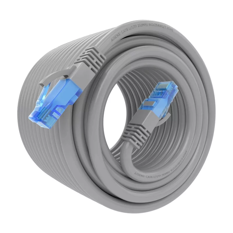 Kontrolsat - Cabo de Rede RJ45 Cat.6 UTP AWG26 CCA Aisens A135-0784 – 20 m, Cinzento