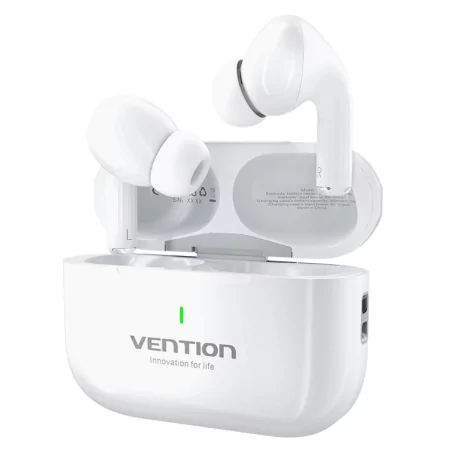 Kontrolsat - Auriculares Bluetooth Vention Echo Lite E11 com Estojo de Carregamento – Autonomia 6 h, Brancos Kontrolsat - Auriculares Bluetooth Vention Echo Lite E11 com Estojo de Carregamento – Autonomia 6 h, Brancos
