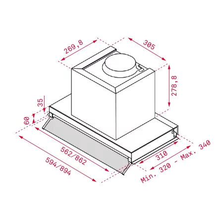 Kontrolsat - Teka Integra 66750 Pos SS Decorative Wall Hood 59cm SS