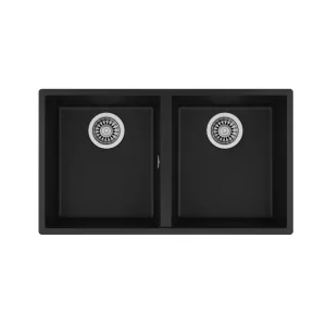 Kontrolsat - Teka Square 2c 760 Tg Black Sink - Built-in 2 Bowl