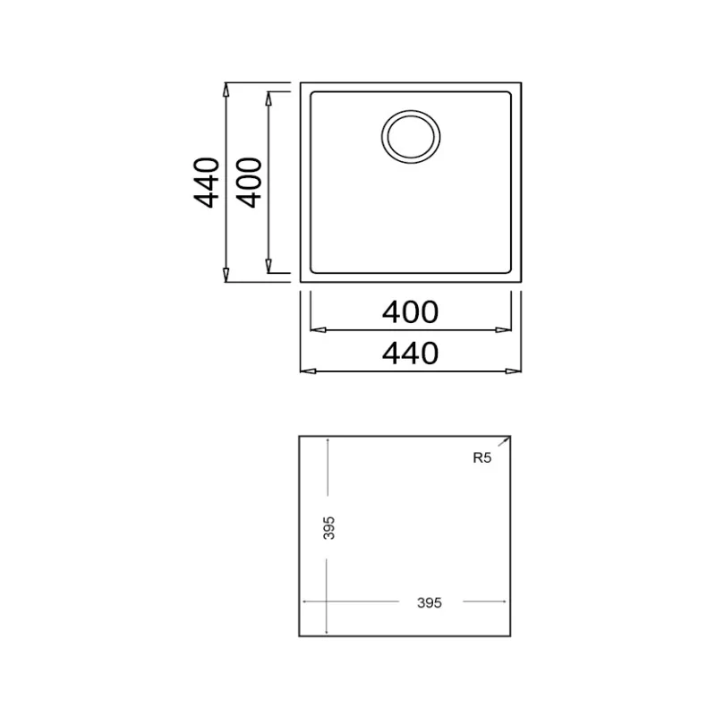 Kontrolsat - Teka Square 40.40 TG Black Built-in Sink