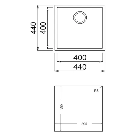 Kontrolsat - Teka Square 40.40 TG Black Built-in Sink Kontrolsat - Teka Square 40.40 TG Black Built-in Sink