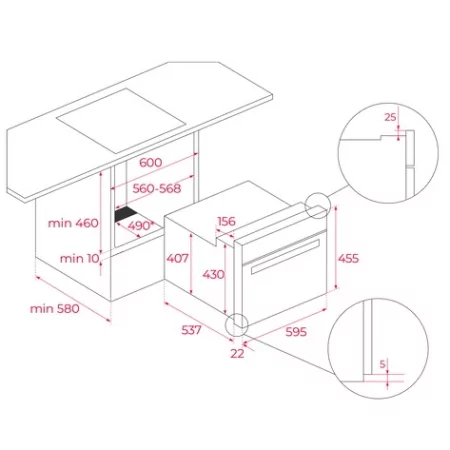 Kontrolsat - Teka MWC HLC 8440 C BK Forno Compacto Elétrico Preto 41L Kontrolsat - Teka MWC HLC 8440 C BK Forno Compacto Elétrico Preto 41L