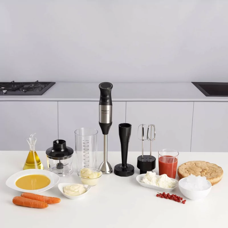 Kontrolsat - TAURUS BAPI 1200 Premium Fullset Hand Blender - 1200W Turbo, Black/Stainless
