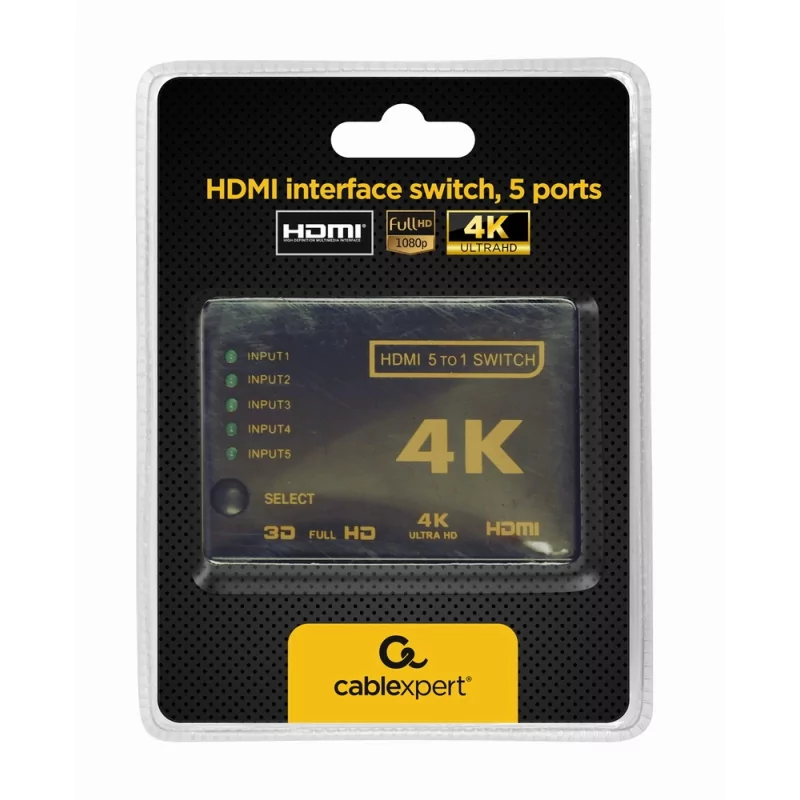 Kontrolsat - Switch Gembird HDMI 5 IN x 1 OUT - C/comando