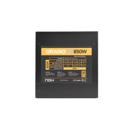 Kontrolsat - Fonte de Alimentação Nox Urano TX 850W 80+ Bronze - NXURTX850BZ Kontrolsat - Fonte de Alimentação Nox Urano TX 850W 80+ Bronze - NXURTX850BZ