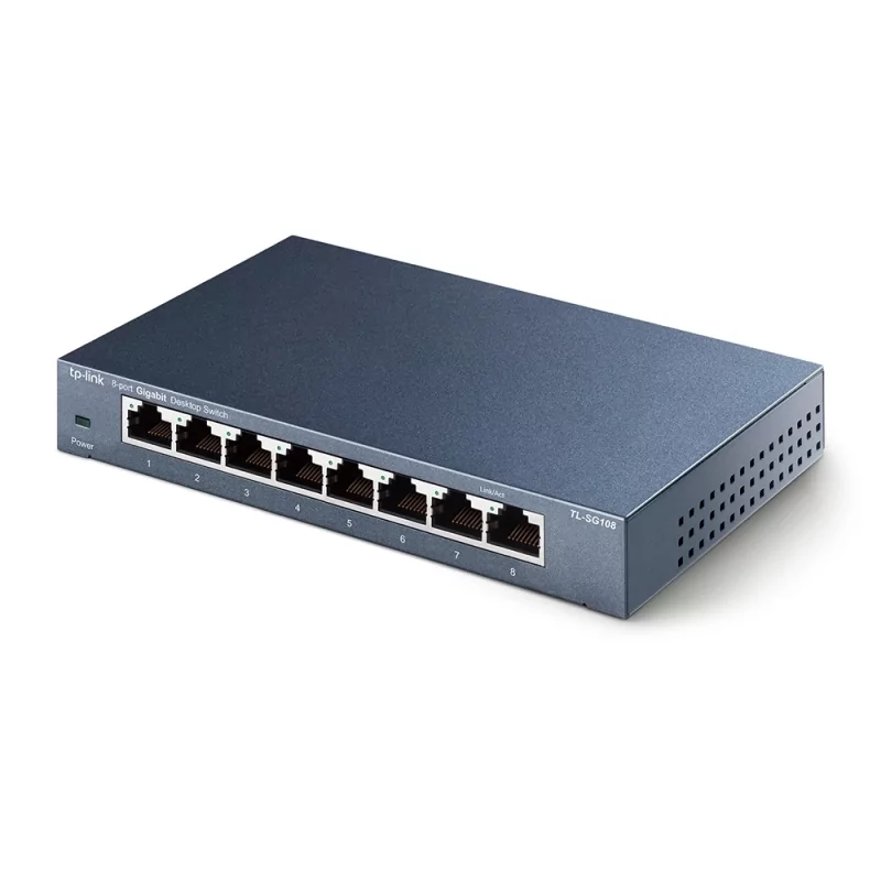 Kontrolsat - Switch de Rede TPLink - Gigabit - 8 Portas - TL-SG108