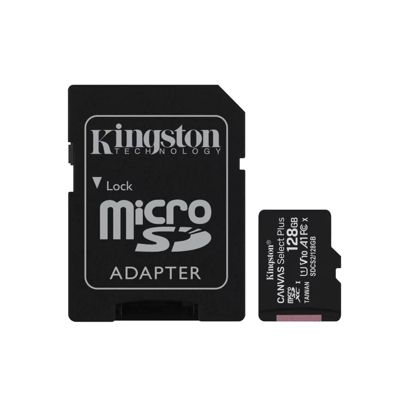 Kontrolsat - Kingston 128GB MicroSDXC Canvas Select Plus Class10 UHS-I + Adapter - SDCS2/128GB Kontrolsat - Kingston 128GB MicroSDXC Canvas Select Plus Class10 UHS-I + Adapter - SDCS2/128GB
