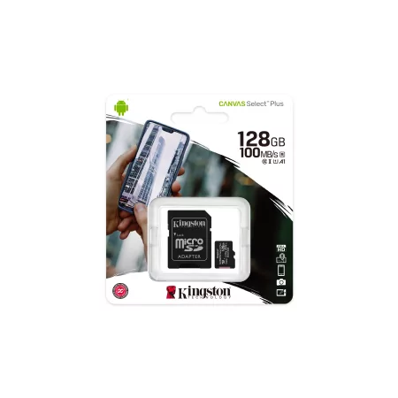 Kontrolsat - Kingston 128GB MicroSDXC Canvas Select Plus Class10 UHS-I + Adapter - SDCS2/128GB Kontrolsat - Kingston 128GB MicroSDXC Canvas Select Plus Class10 UHS-I + Adapter - SDCS2/128GB