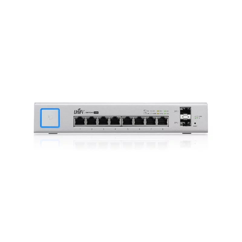 Kontrolsat - Switch de Rede Ubiquiti UniFi 8 Portas Gigabit PoE + 2x SFP - US-8-150W