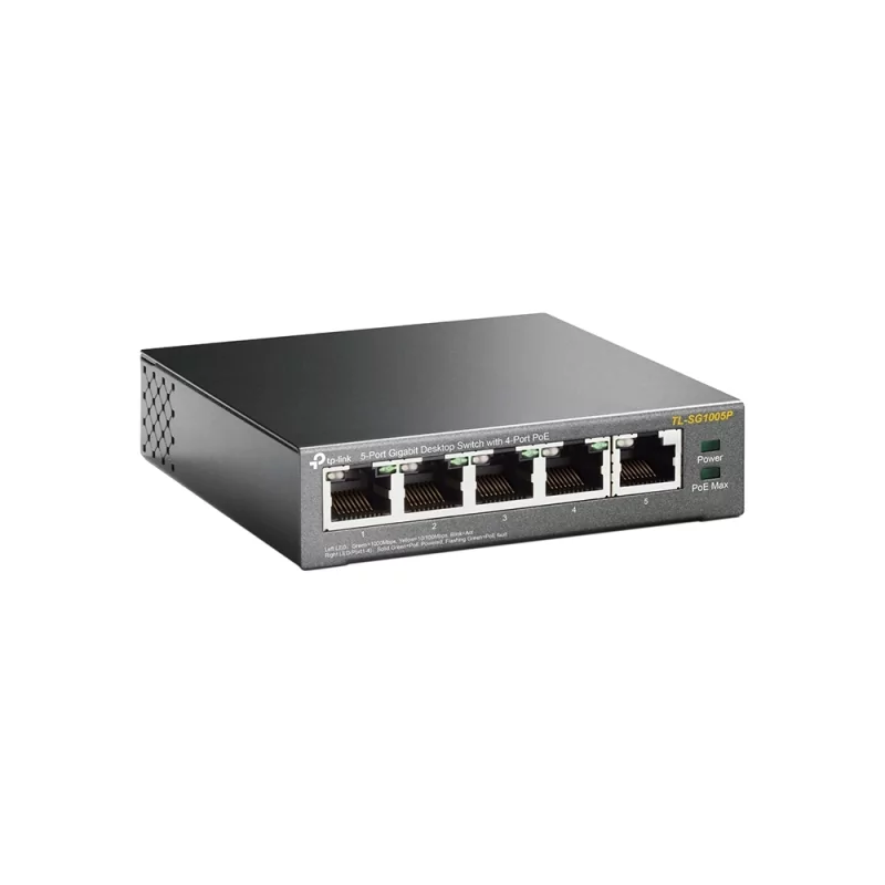 Kontrolsat - Switch POE 5 Portas TP-Link - TL-SG1005P - Gigabit