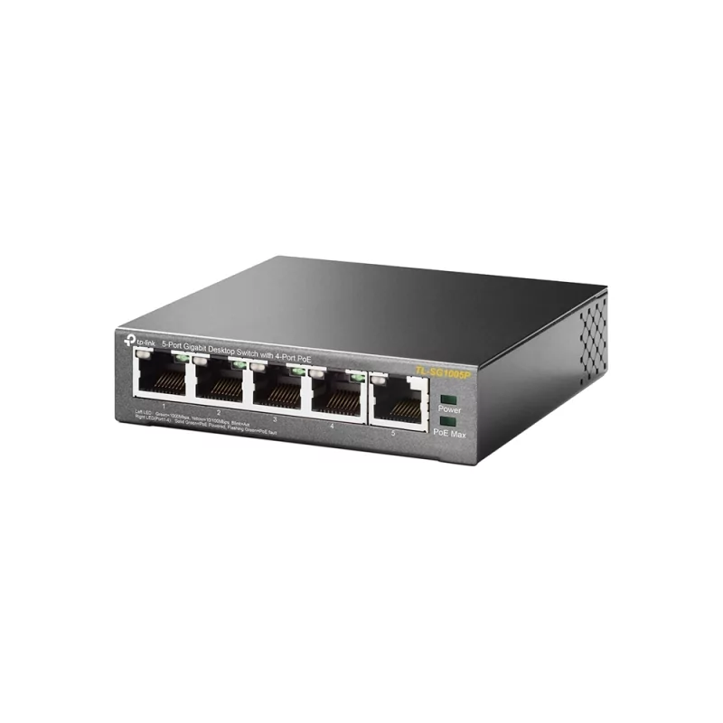 Kontrolsat - Switch POE 5 Portas TP-Link - TL-SG1005P - Gigabit
