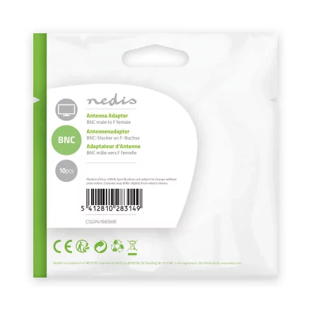 Kontrolsat - Nedis F/BNC Male Adapter CSGP41965ME - 10 Pack, Nickel Plated Metallic Kontrolsat - Nedis F/BNC Male Adapter CSGP41965ME - 10 Pack, Nickel Plated Metallic