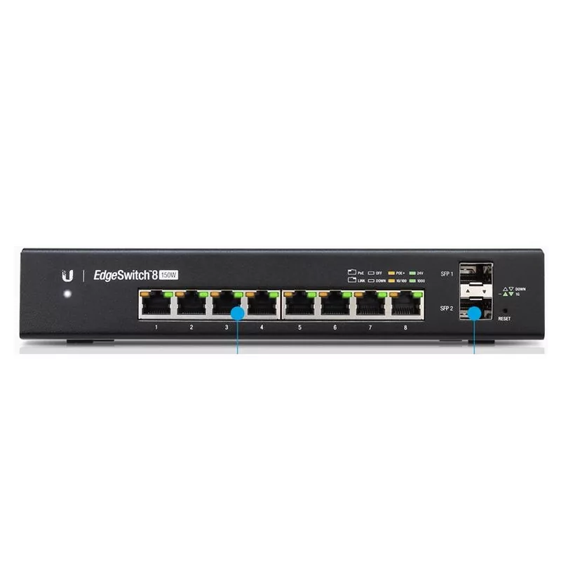 Kontrolsat - Ubiquiti Switch EdgeSwitch 8 PoE Gigabit - 8 Portas - 150W 24V - ES-8-150W