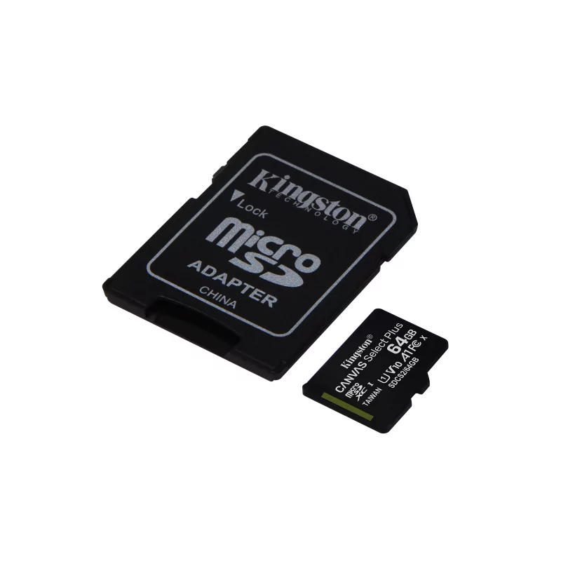 Kontrolsat - Kingston 64GB MicroSDXC Canvas Select Plus Class10 UHS-I + Adaptador