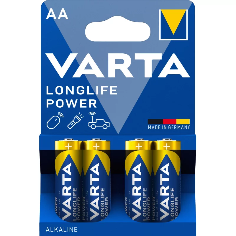 Kontrolsat - VARTA Longlife AA Batteries (Ref: 38430) - Maximum Durability, Blue/Gold