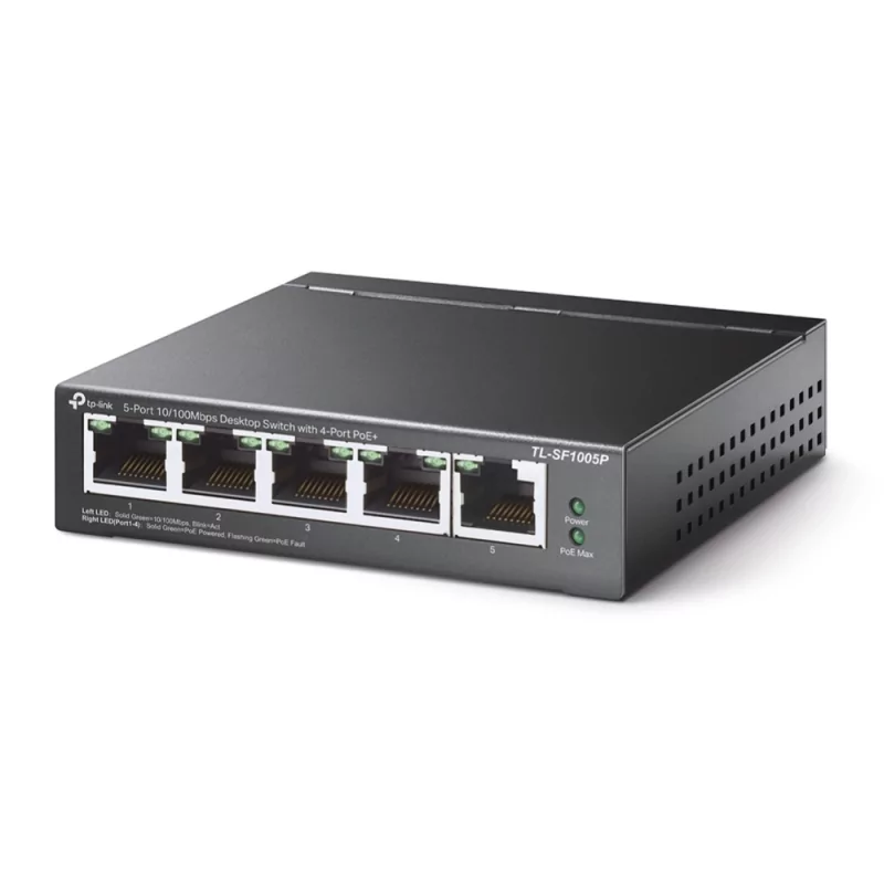 Kontrolsat - Switch TP-Link 5portas 10/100Mbps POE - TL-SF1005P