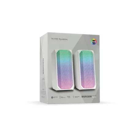 Kontrolsat - Colunas Mars Gaming - 15 W - Bluetooth - RGB - Brancas - MSRGBW Kontrolsat - Colunas Mars Gaming - 15 W - Bluetooth - RGB - Brancas - MSRGBW