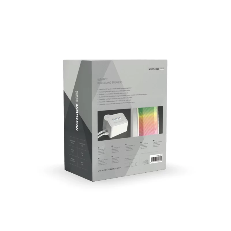 Kontrolsat - Colunas Mars Gaming - 15 W - Bluetooth - RGB - Brancas - MSRGBW