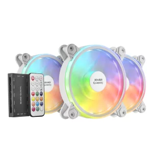 Kontrolsat - Mars Gaming Fans - RGB - White - 3 Units - MFXKIT - White