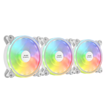 Kontrolsat - Ventoinhas Mars Gaming - RGB - Branca - 3 Unidades - MFXKIT - Branco Kontrolsat - Ventoinhas Mars Gaming - RGB - Branca - 3 Unidades - MFXKIT - Branco
