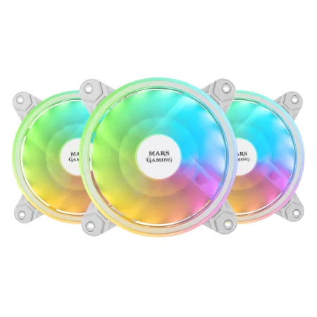 Kontrolsat - Mars Gaming Fans - RGB - White - 3 Units - MFXKIT - White Kontrolsat - Mars Gaming Fans - RGB - White - 3 Units - MFXKIT - White