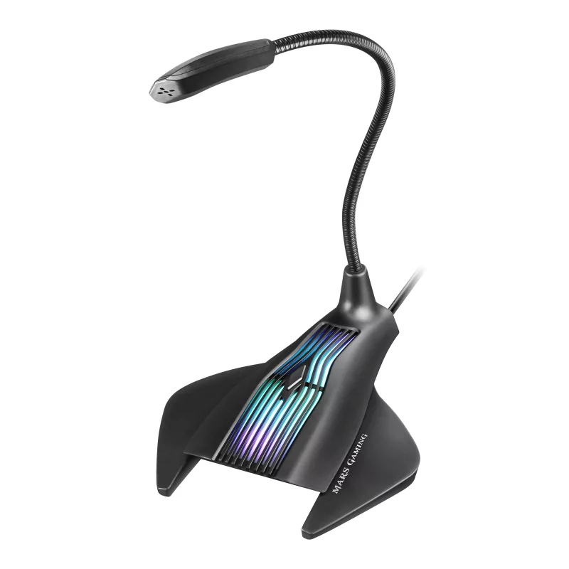 Kontrolsat - Microfone Mars Gaming - RGB - Preto - MMIC Kontrolsat - Microfone Mars Gaming - RGB - Preto - MMIC