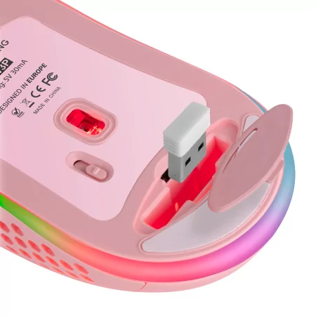 Kontrolsat - Rato Mars Gaming - Wireless - RGB - Rosa - MMW3 Kontrolsat - Rato Mars Gaming - Wireless - RGB - Rosa - MMW3