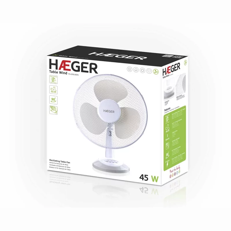 Kontrolsat - Haeger Table Fan - Table Wind - 45W - 40cm - FA-016.007A