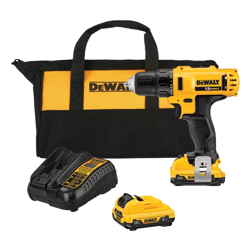 Kontrolsat - Dewalt XR Drill Driver - 10.8V - 10mm - 2 Batteries - Case Included - DCD710D2-QW