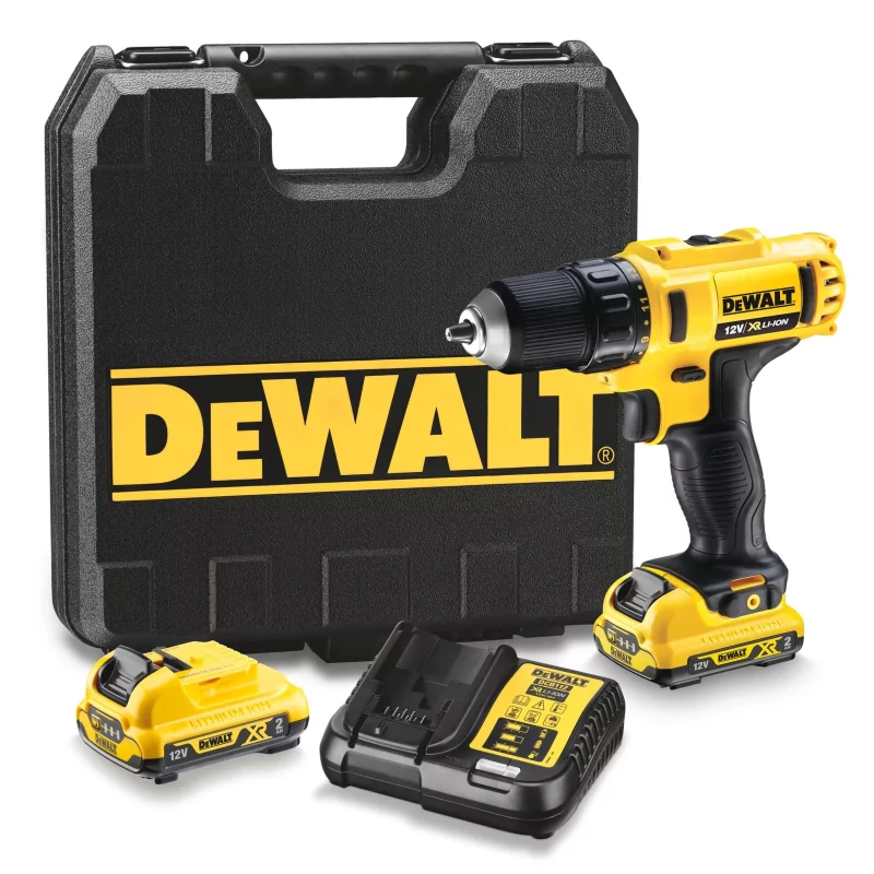 Kontrolsat - Dewalt XR Drill Driver - 10.8V - 10mm - 2 Batteries - Case Included - DCD710D2-QW