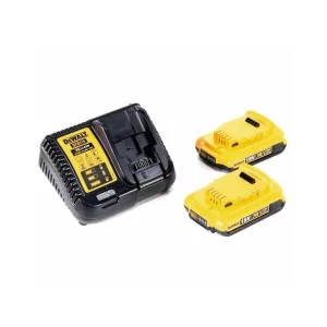 Kontrolsat - Set of 2 Dewalt XR Rail Batteries - 18V - Li-Ion - 2 Ah - Charger - DCB115D2-QW