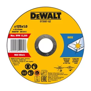 Kontrolsat - Set of 10 Stainless Steel Cutting Discs. Dewalt - 125x1x22.23 mm - DT3506-QZ
