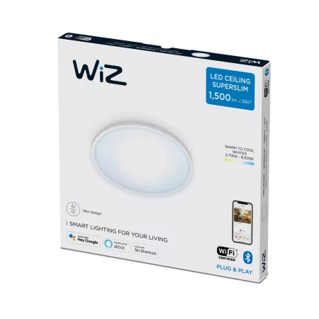 Kontrolsat - Luminária WiZ Philips - LED - 16 W - 1500 LM - ø 292 mm - Moldura Branca Kontrolsat - Luminária WiZ Philips - LED - 16 W - 1500 LM - ø 292 mm - Moldura Branca