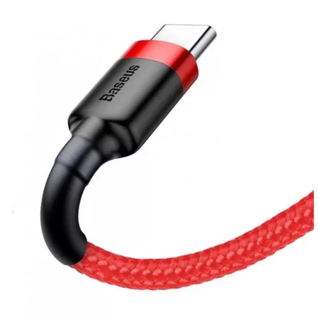 Kontrolsat - Cabo Baseus Cafule - USB-A 2.0 / USB-C - 1 m - Vermelho - CATKLF-B09 Kontrolsat - Cabo Baseus Cafule - USB-A 2.0 / USB-C - 1 m - Vermelho - CATKLF-B09