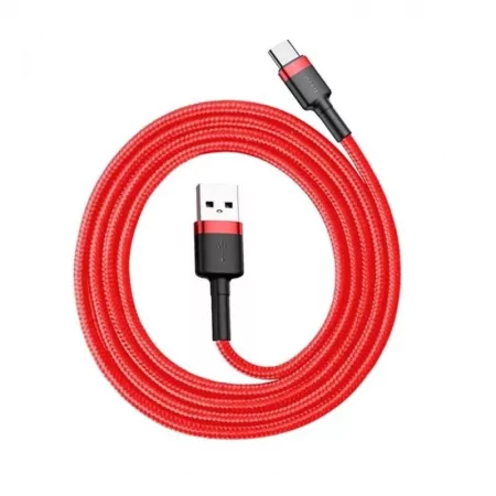 Kontrolsat - Cabo Baseus Cafule - USB-A 2.0 / USB-C - 1 m - Vermelho - CATKLF-B09 Kontrolsat - Cabo Baseus Cafule - USB-A 2.0 / USB-C - 1 m - Vermelho - CATKLF-B09