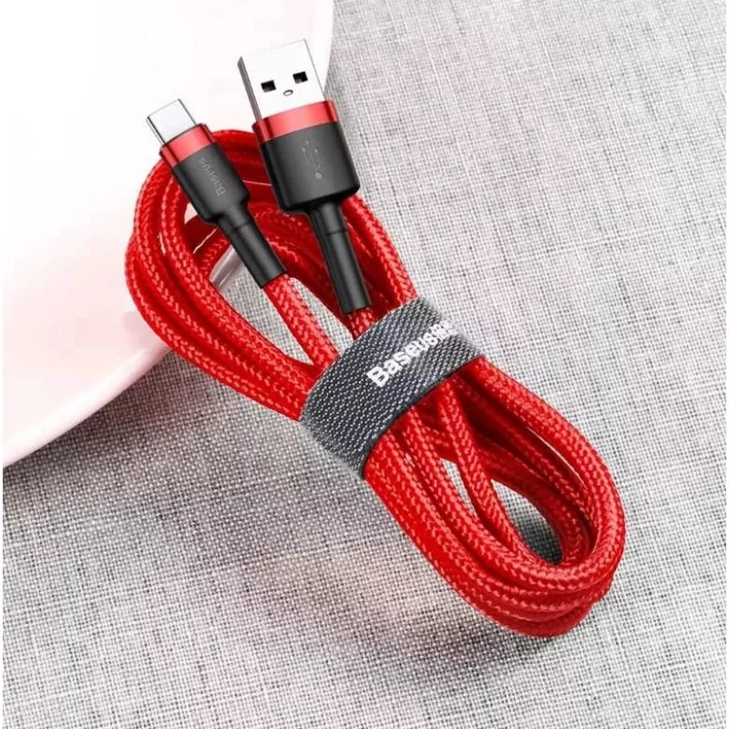 Kontrolsat - Baseus Cafule Cable - USB-A 2.0 / USB-C - 1 m - Red - CATKLF-B09