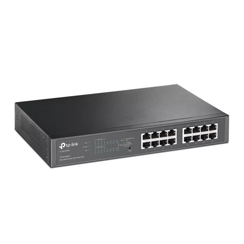 Kontrolsat - Switch TP-Link - 16 Portas - Gigabit - Smart Managed PoE + Rack Mountable - TL-SG1016PE
