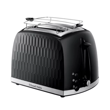 Kontrolsat - Honeycomb Black 2-Slice Toaster - Russell Hobbs Kontrolsat - Honeycomb Black 2-Slice Toaster - Russell Hobbs
