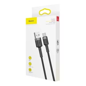 Kontrolsat - Cabo USB-A 2.0 / USB-C Baseus - 1M - Cinza/Preto