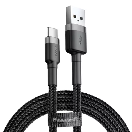 Kontrolsat - Cabo USB-A 2.0 / USB-C Baseus - 1M - Cinza/Preto Kontrolsat - Cabo USB-A 2.0 / USB-C Baseus - 1M - Cinza/Preto