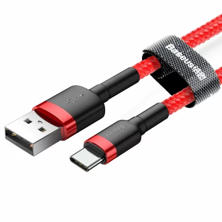 Kontrolsat - Cabo USB-A 2.0 / USB-C Baseus - 1M - Vermelho/Preto Kontrolsat - Cabo USB-A 2.0 / USB-C Baseus - 1M - Vermelho/Preto