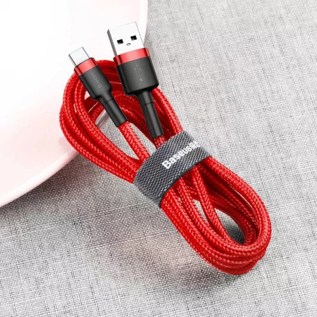Kontrolsat - Cabo USB-A 2.0 / USB-C Baseus - 1M - Vermelho/Preto Kontrolsat - Cabo USB-A 2.0 / USB-C Baseus - 1M - Vermelho/Preto