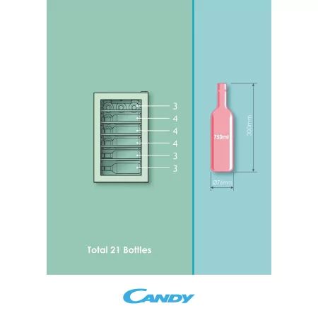 Kontrolsat - Candy Wine Cellar - 21 Bottles - LED - Class G - CWC 021 ELSP/N