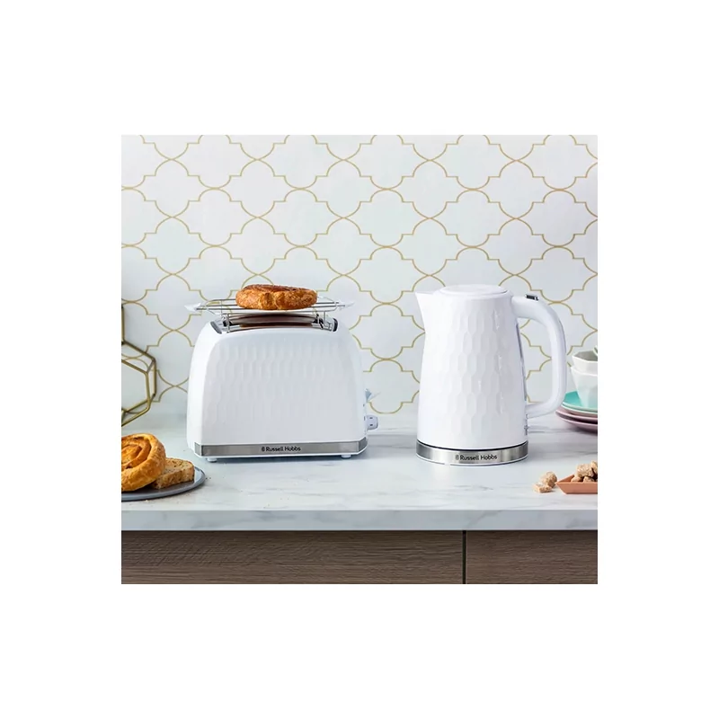 Kontrolsat - Honeycomb White 2-Slice Toaster - Russell Hobbs