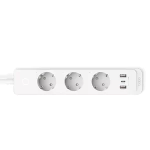 Kontrolsat - Extensão de Tomada Inteligente Tapo TP-Link - Smart Wi-Fi Power Strip 3 Tomadas Schuko 10A + USB/USB-C Branca